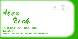 alex nick business card